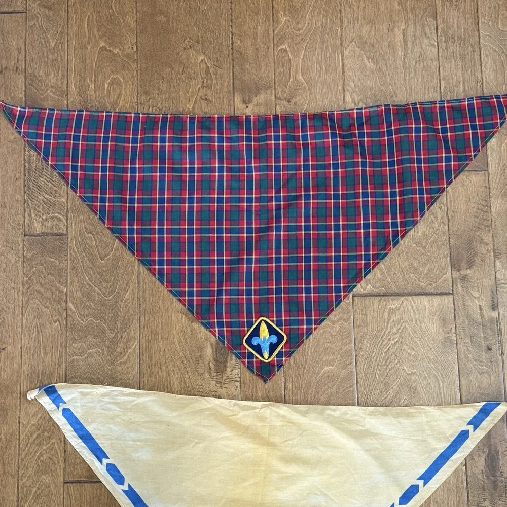 Vintage Boy Scouts Cub Scouts Lot 1965 Bear Book Belt Neckerchiefs Webelos BSA